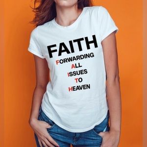 White F. A. I. T. H. Graphic Tee